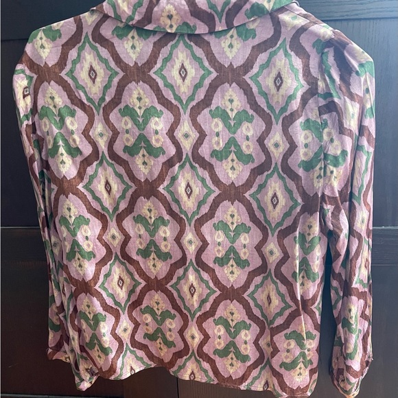 Zara Printed Flowy Shirt made in Morocco size XL - Picture 7 of 9